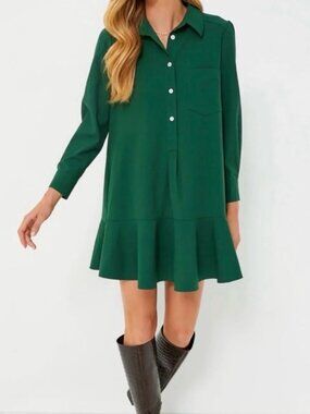 Tuckernuck Callahan Crepe Drop Waist Shirt Dress